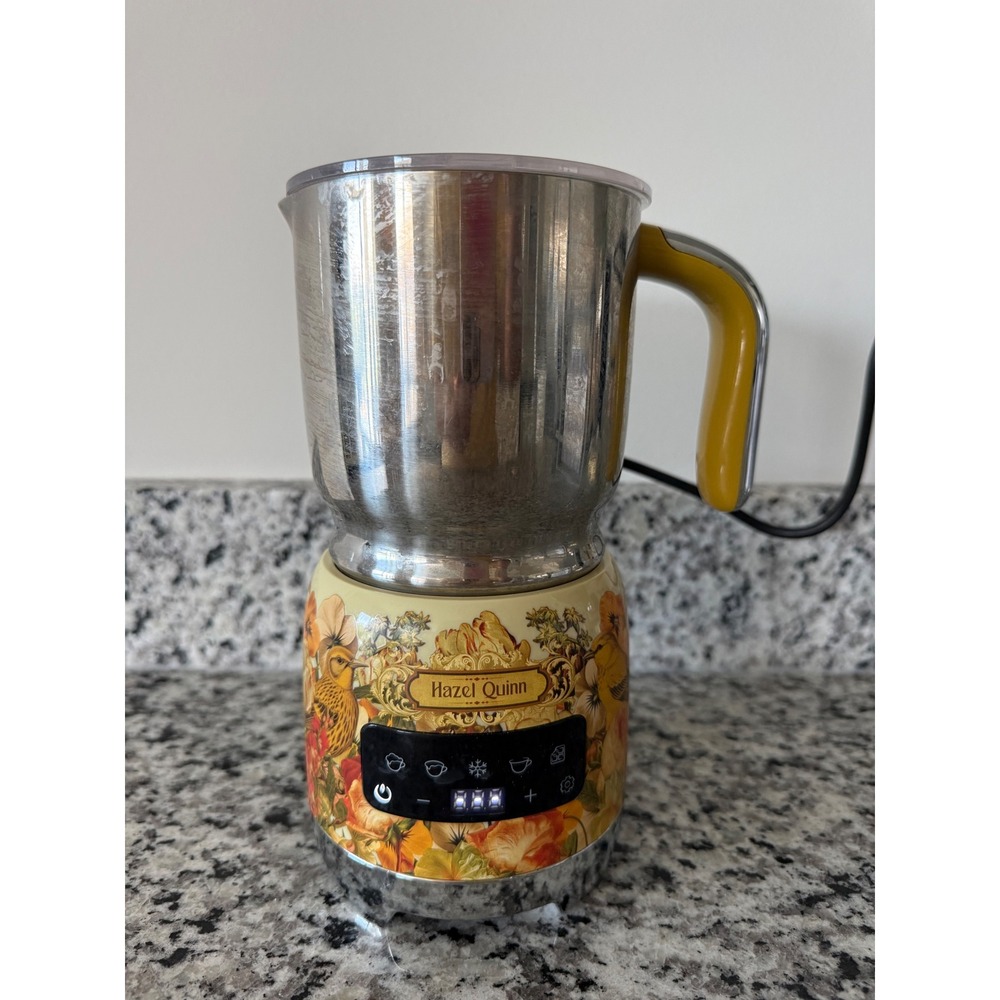 Hazel Quinn Electric Milk Frother & Milk Warmer Floral Bird Design